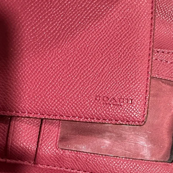 Coach Brown Signature Pattern Continental Wallet - Picture 8 of 11